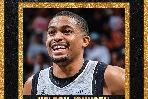 马刺队魂打满83场！NBA官方：凯尔登·约翰逊当选年度最佳第六人