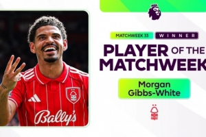 帽子戏法！吉布斯-怀特当选英超第33轮最佳球员