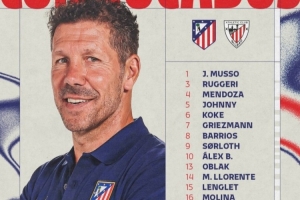 马竞vs毕巴大名单：格列兹曼、阿尔瓦雷斯领衔 奥布拉克在列