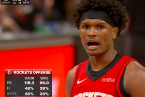 火箭常规赛场均轰115.2分 本轮系列赛命中率暴降&场均仅96分！