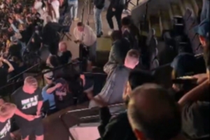 “神同步”！掘金森林狼最后时刻爆发冲突 看台球迷也在拳脚相向