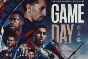 巴黎发布对阵拜仁首回合海报：登贝莱、阿什拉夫、K77出镜