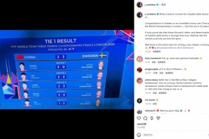 老瓦谈瑞典男团战胜国乒：历史性时刻，这真是令人无比自豪的一天